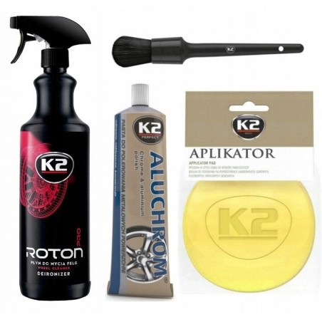 K2 Roton Pro – Komplet: Płyn do Felg, Pasta Polerska, Aplikator, Pędzelek